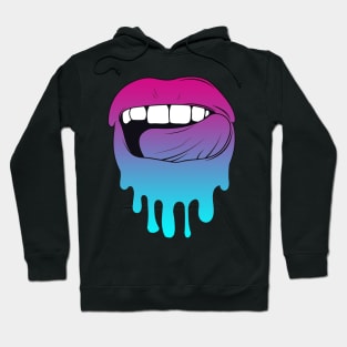 Vaporwave Dripping Lips Licking Teeth Hoodie